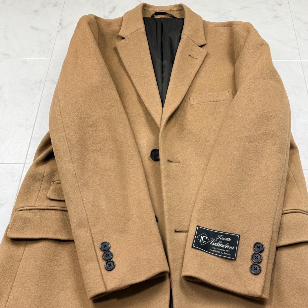 超希少 未使用 XL ビームス　チェスターコート　カシミヤ　キャメル　ビジネス