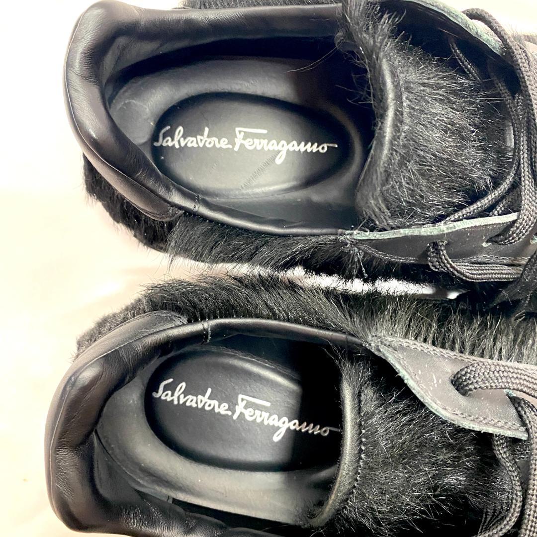 サルヴァトーレ フェラガモ ハラコ スニーカー ガンチーニ ブラック 7