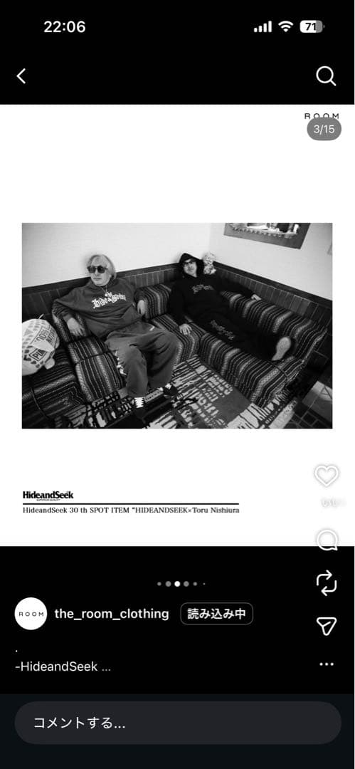 hide&seek×toru nishiura プルオーバースウェットフーディー