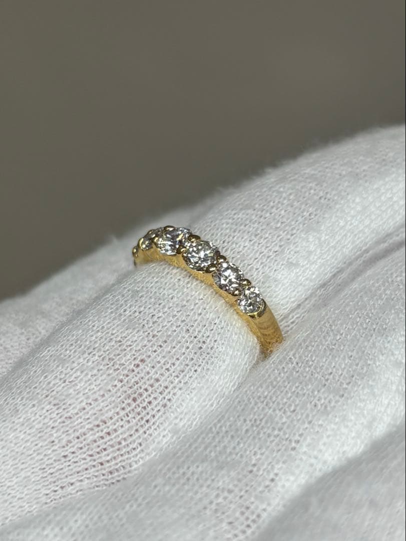 K18YG/ ダイヤリング 1.00ct ハーフエタニティ