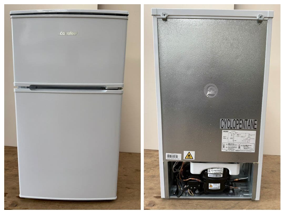 COMFEE 冷凍冷蔵庫 90L RCT90WH/E ホワイト