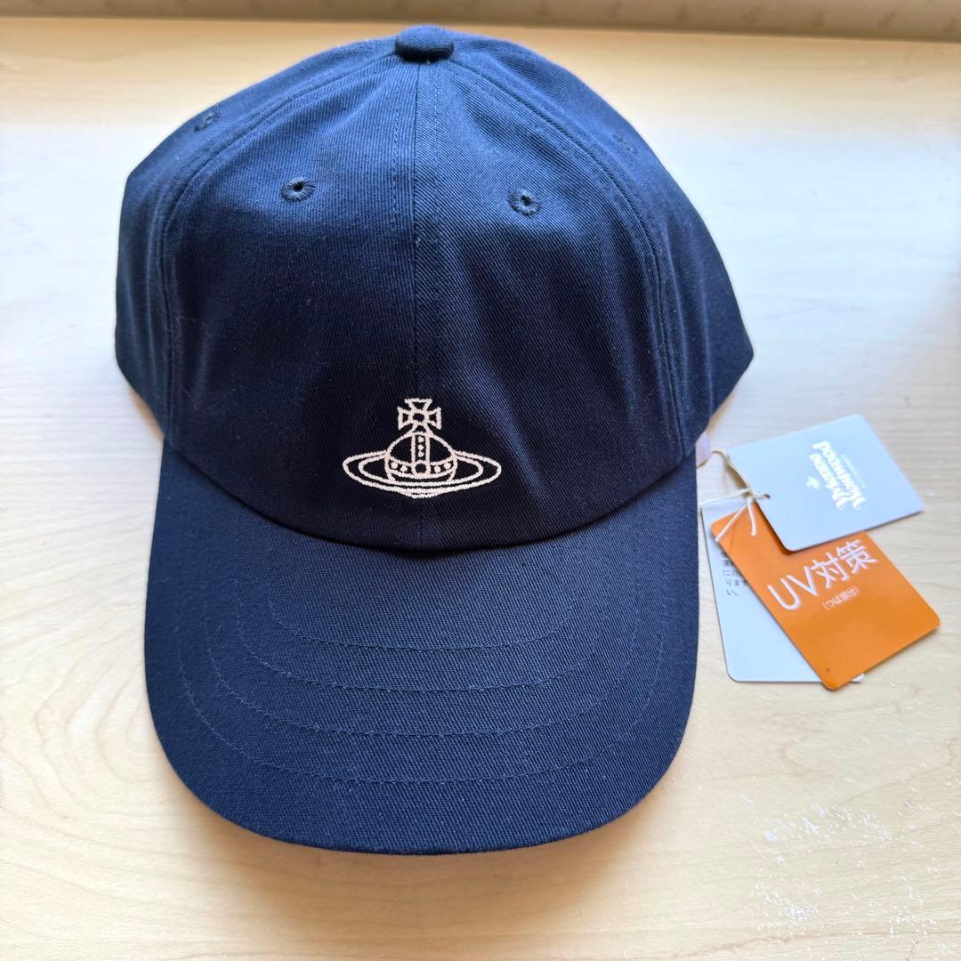 ★新品タグ付き★ヴィヴィアンウエストウッド　キャップ　オーブ　ネイビー　UV対策