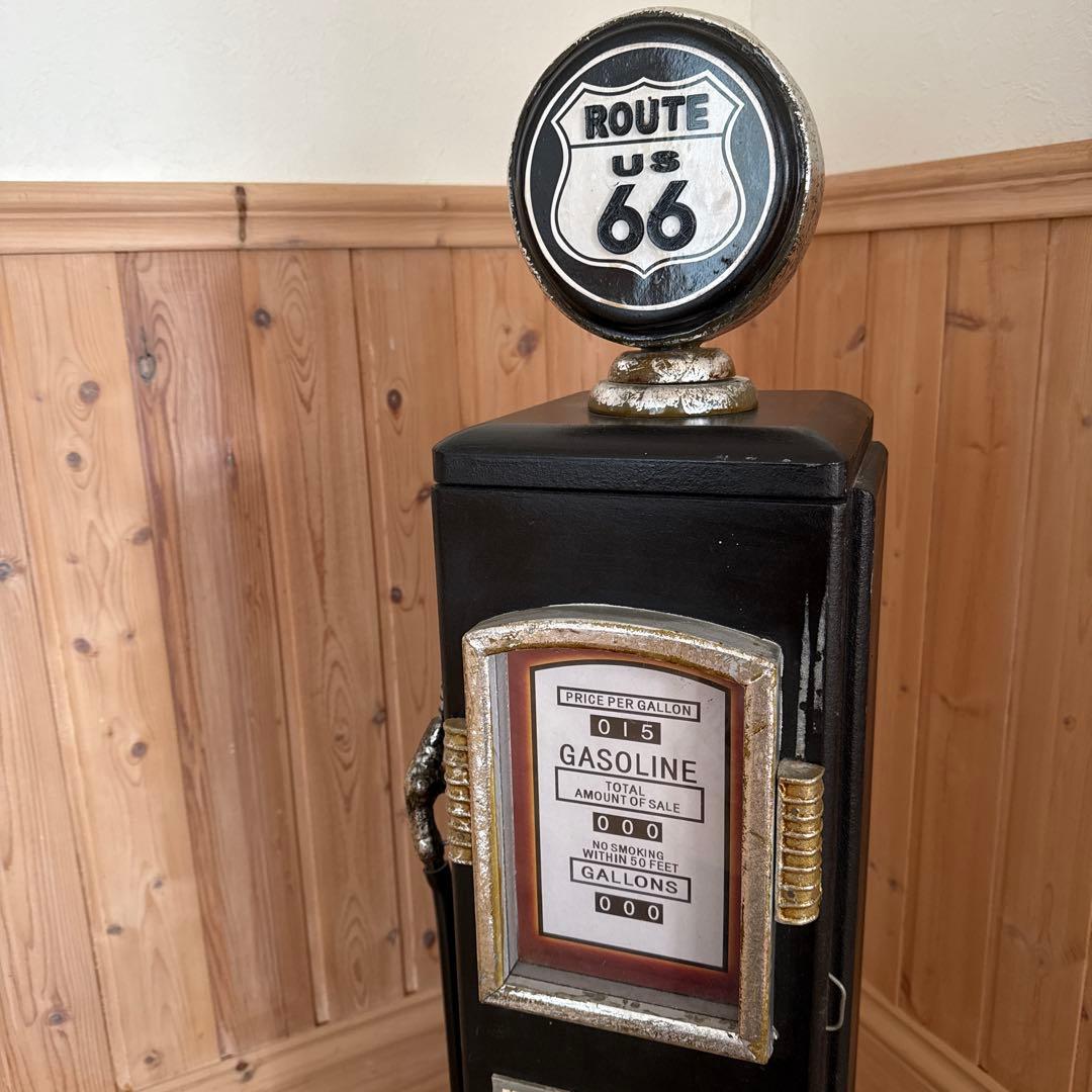 アメリカン雑貨 ルート66 ガスポンプ スリムラック マルチキャビネット CD棚