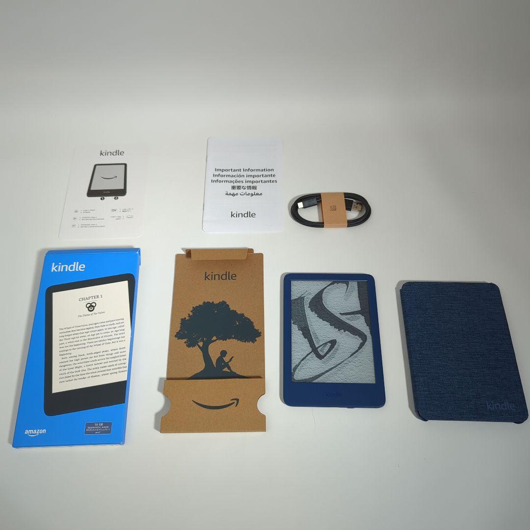 Kindle（16GB）6インチ デニムブルー 広告なし ケース付き