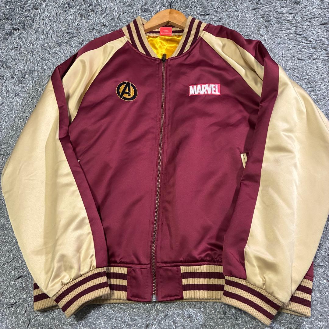 【希少】MARVEL アイアンマン スカジャン 刺繍入り アメコミ風 Lサイズ