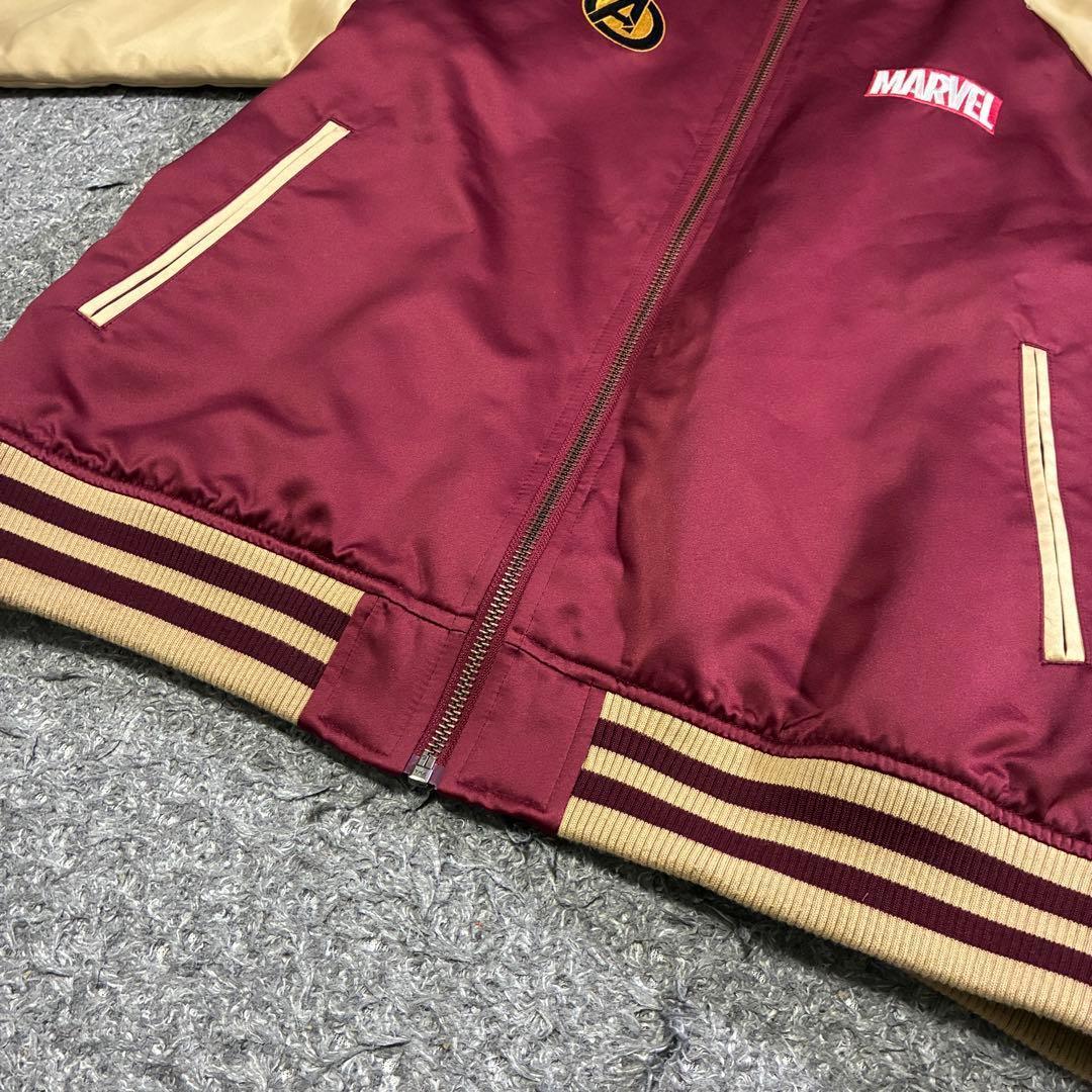 【希少】MARVEL アイアンマン スカジャン 刺繍入り アメコミ風 Lサイズ