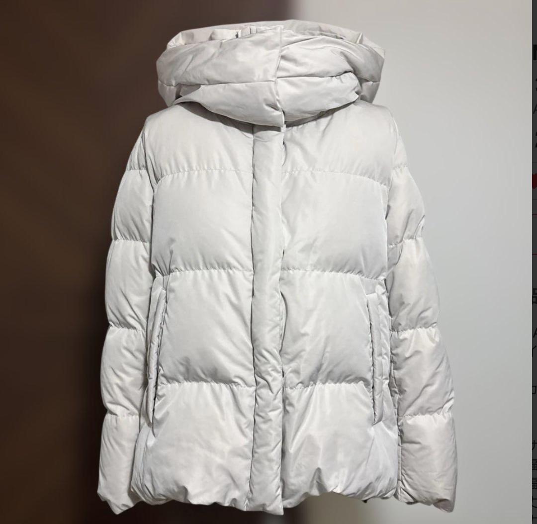 IENA フレンチダウン ショールカラー ダウンコート ショート ホワイト