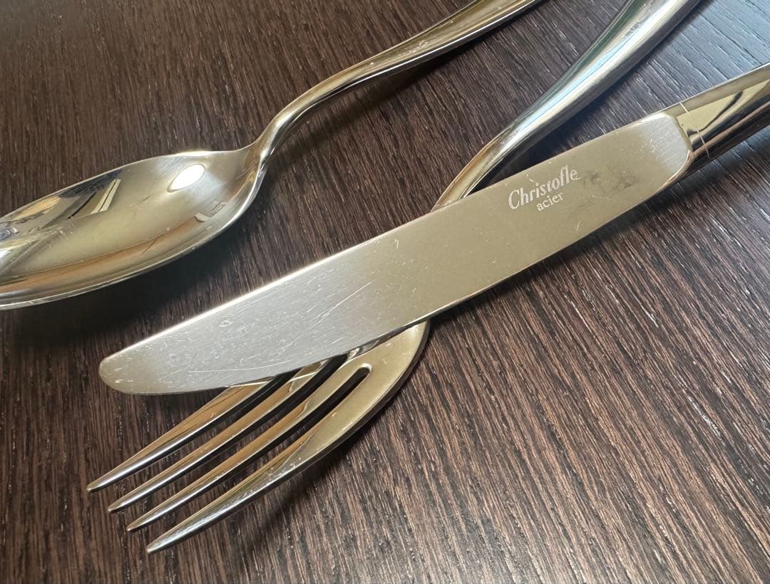 ③ Christofle acier カトラリー 3本 2セット　計6本
