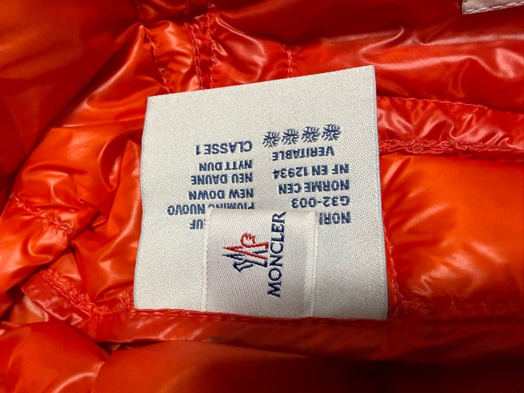 MONCLER モンクレール ダウンジャケット　薄手　サイズ1 オレンジ
