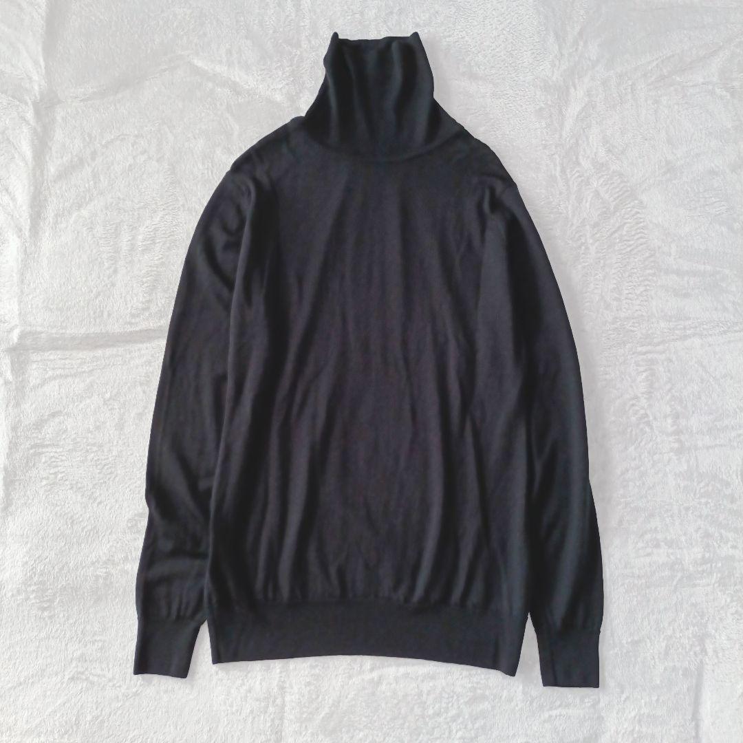 美品♪ジョンスメドレー メリノウール 30G タートルネックニット L