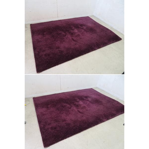 展示品■フクラ■マルチシャギーラグ■カーペット■パープル■244x180cm■