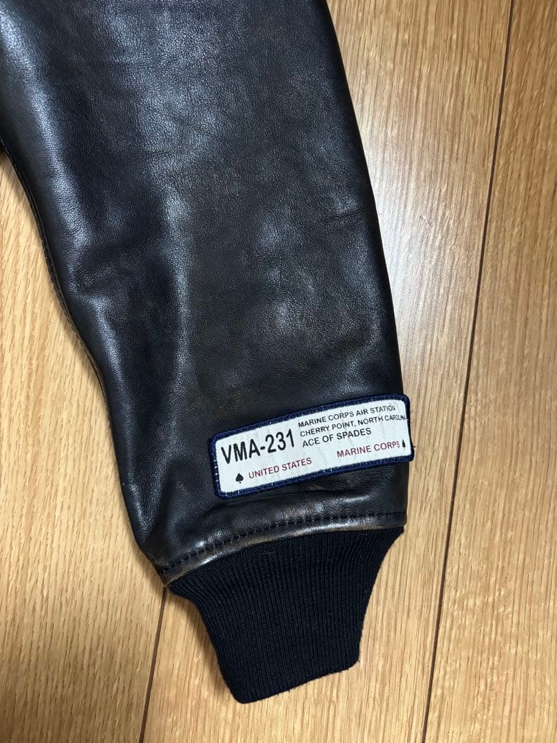 アビレックス　ビンテージ加工　革ジャン　ブラック　サイズXL 美品