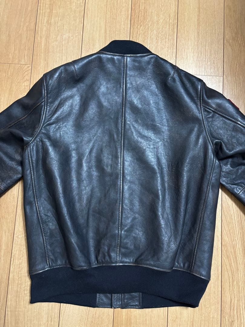 アビレックス　ビンテージ加工　革ジャン　ブラック　サイズXL 美品