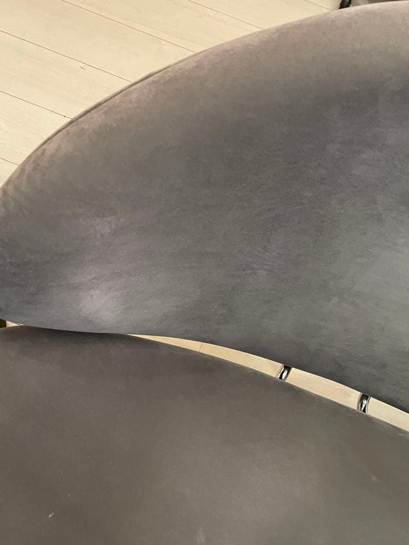 希少品　ピエールポーリン　オレンジスライスチェア　ベロア　グレー