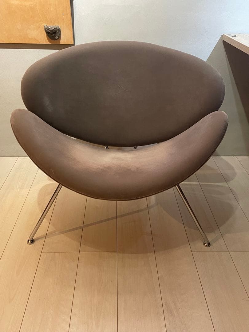 希少品　ピエールポーリン　オレンジスライスチェア　ベロア　グレー