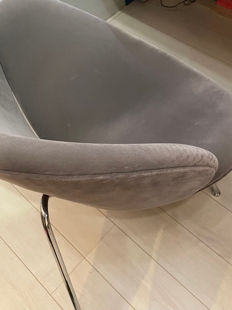 希少品　ピエールポーリン　オレンジスライスチェア　ベロア　グレー