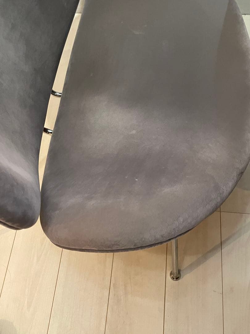 希少品　ピエールポーリン　オレンジスライスチェア　ベロア　グレー