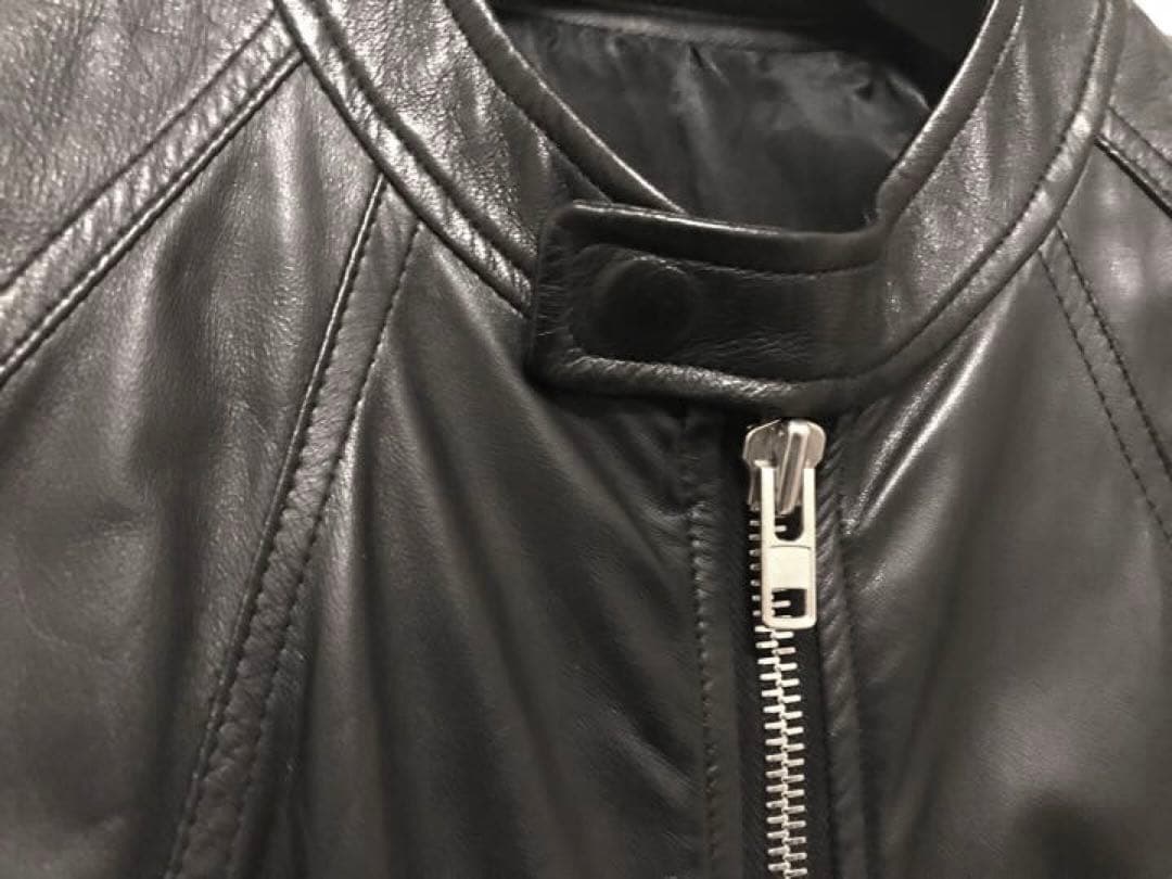 【Rick Owens】リックオウエンス　レザー　ライダース　黒　インターシャ