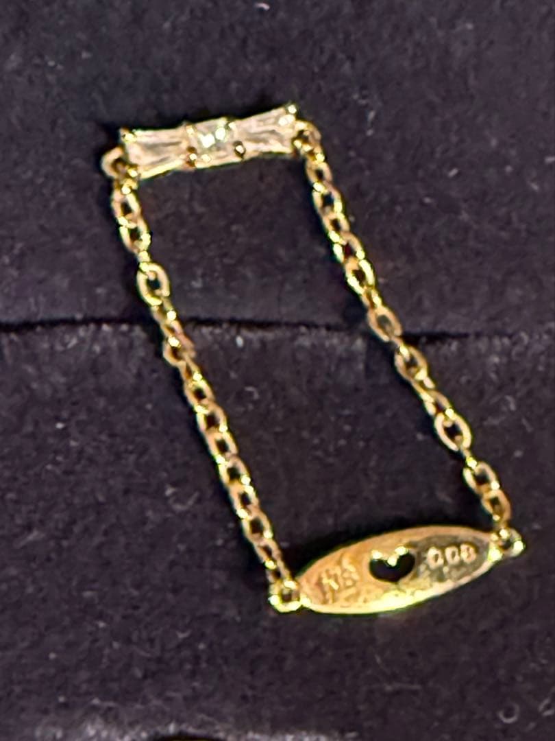 アーカー　AHKAH 18金　チェーンリング　ダイヤモンド　タイリング　リボン