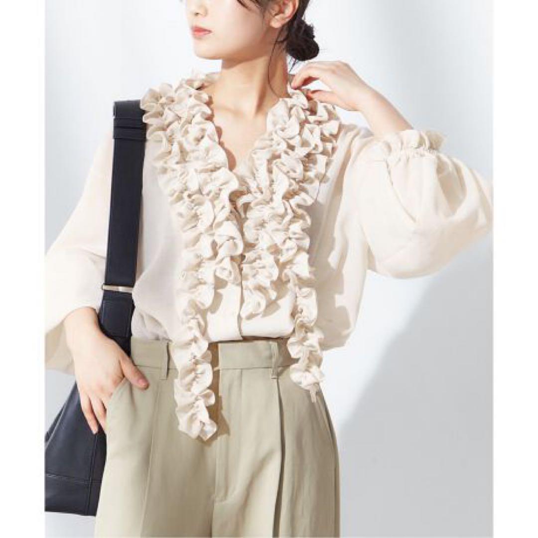 JOURNAL STANDARD LESAGE シアーフリルシャツ ナチュラル