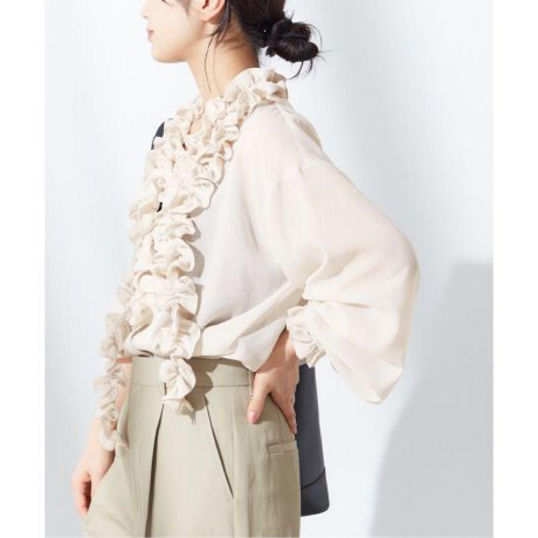 JOURNAL STANDARD LESAGE シアーフリルシャツ ナチュラル