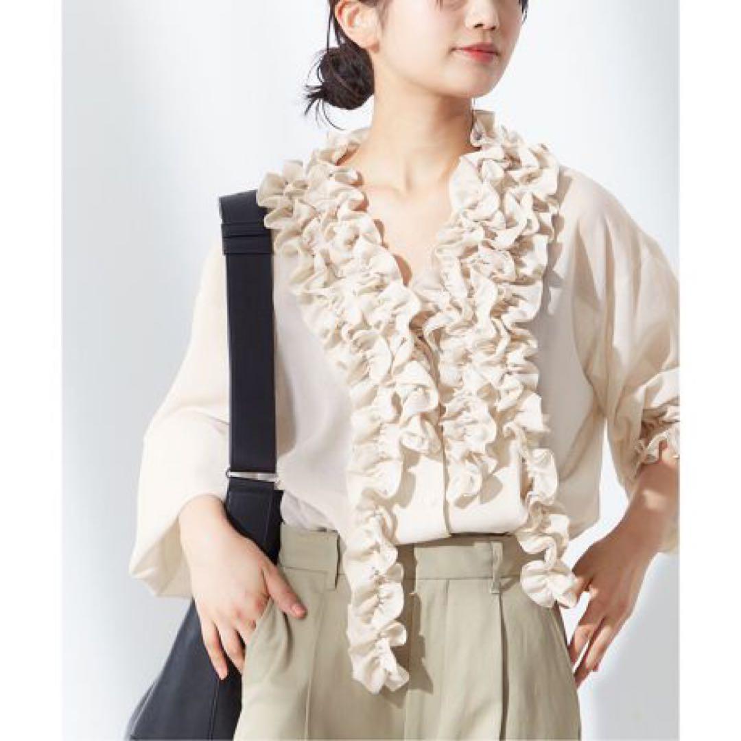 JOURNAL STANDARD LESAGE シアーフリルシャツ ナチュラル