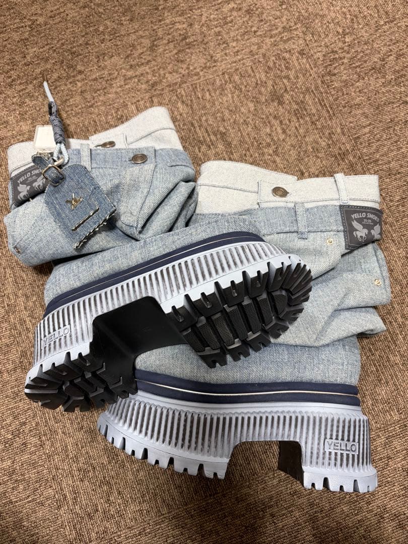 YELLO デニムブーツ ブルー系