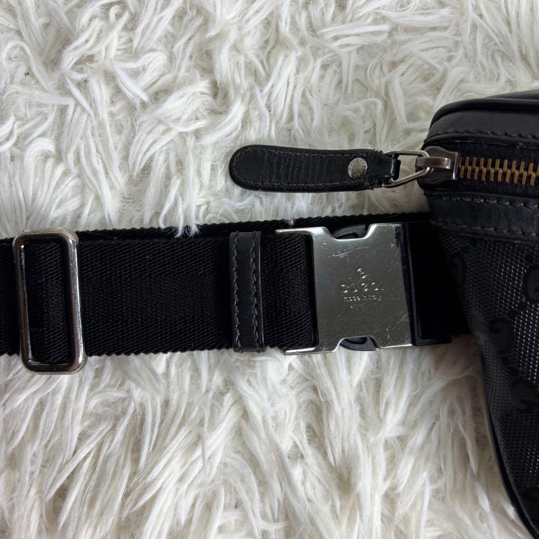 GUCCI グッチ　GGインプリメ　ウエストバッグ　ボディバッグ　ブラック