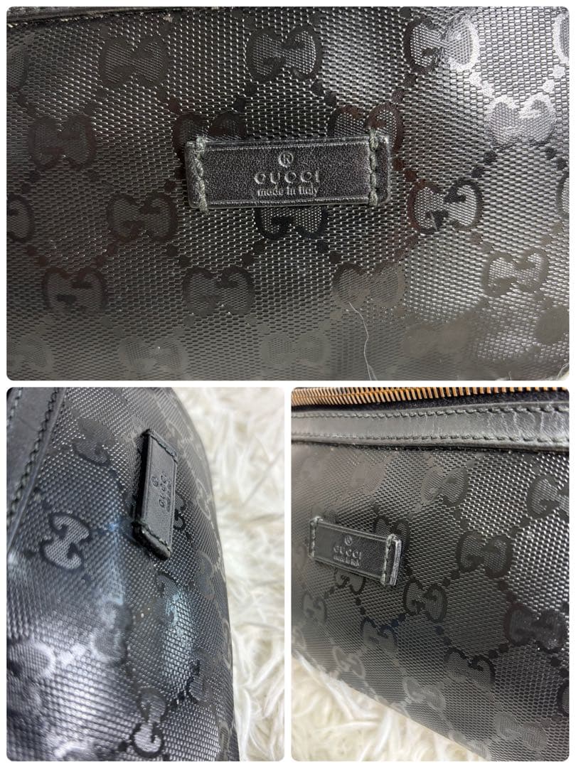 GUCCI グッチ　GGインプリメ　ウエストバッグ　ボディバッグ　ブラック