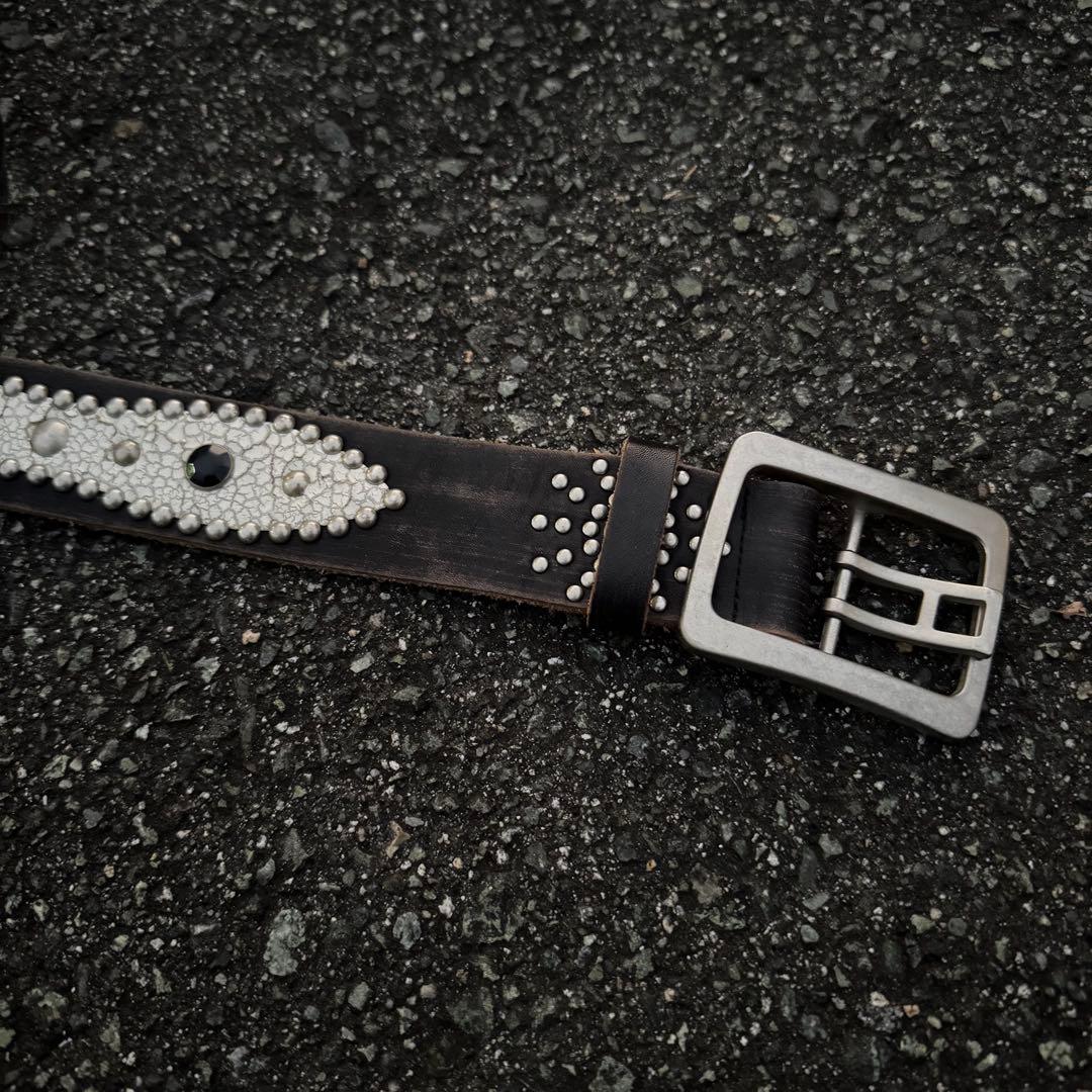 西川カンナヴァーロ様 leather studs belt 本革 HTC 円堂守