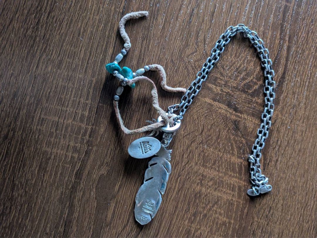 シルバー 羽根モチーフ ネックレス