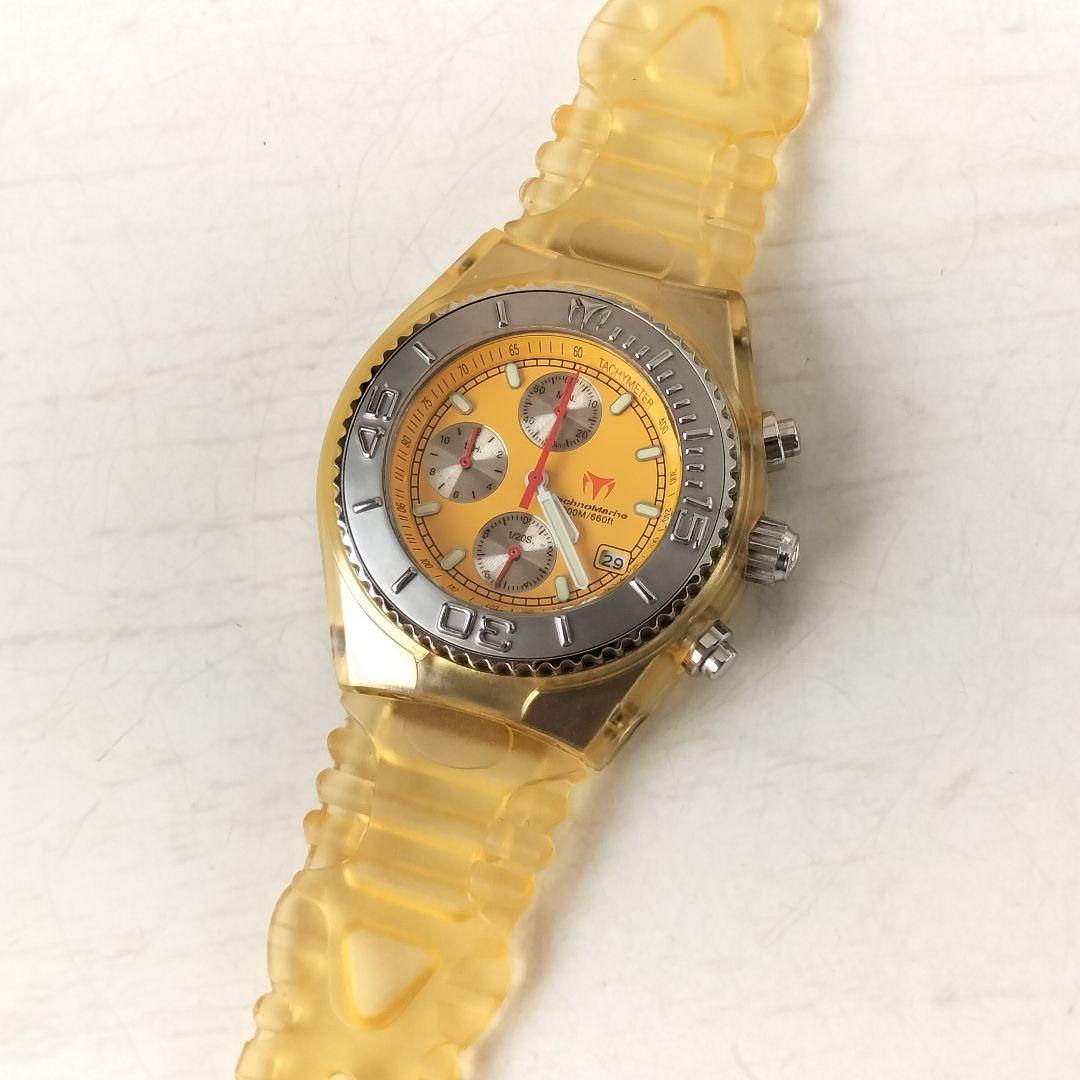 テクノマリーン　クロノグラフ　ダイバーズ　難あり　クオーツ稼働品