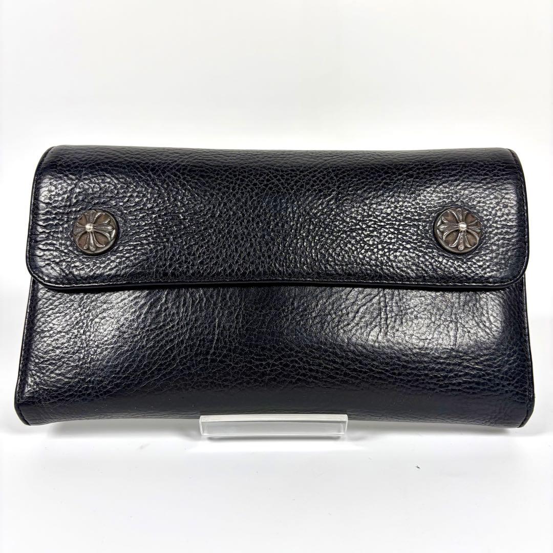 【美品】CHROME HEARTS クロムハーツ ウェーブウォレット インボイス
