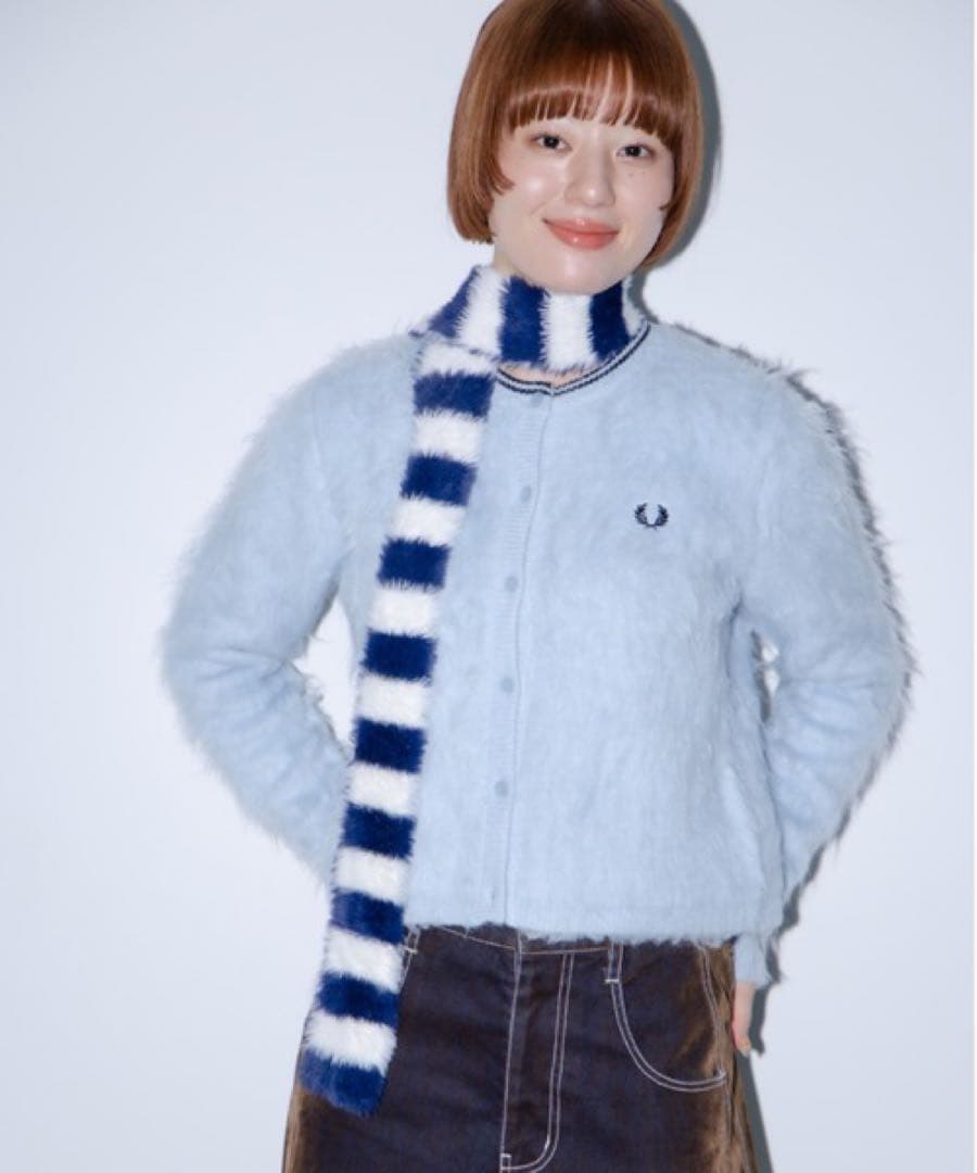 トップス FRED PERRY Fluffy Crewneck Knit Cardigan