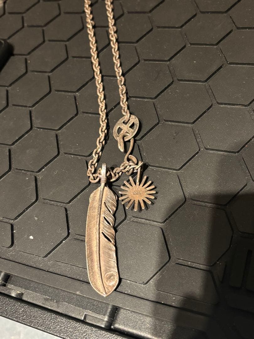 最終値下げゴロクロ　ターコイズフェザーネックレス