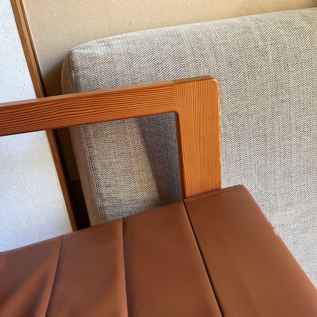 吉村順三　たためる椅子　ブラウンレザー貼り