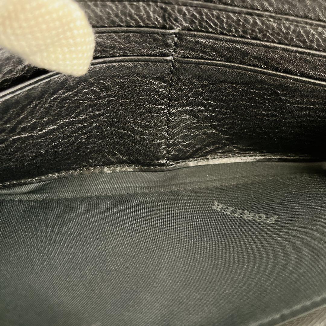 PORTER 長財布　ソーク　ロングウォレット　ラウンドジップ　ブラック　レザー