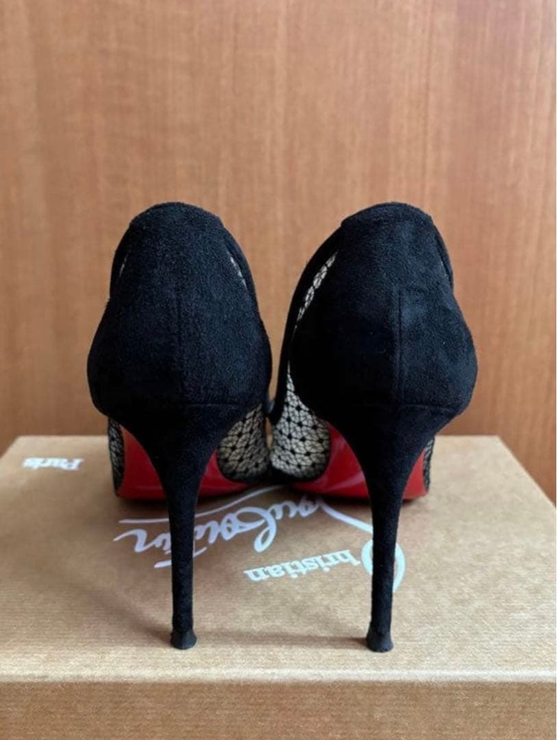 クリスチャンルブタン　レースパンプス　BLACK