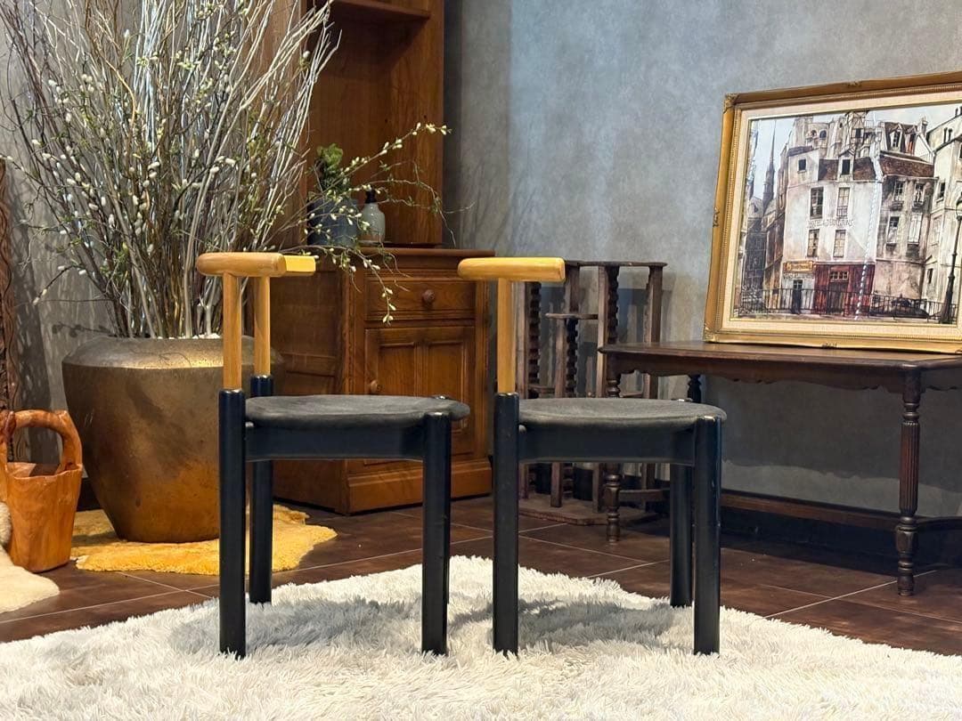 北欧　レトロ　ビンテージチェア　ラウンドチェア　4脚セット　nZ