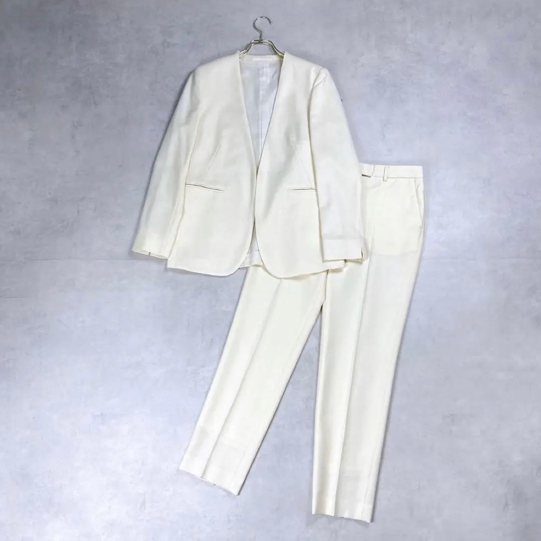 美品✨トゥモローランド　ウールサキソニー ノーカラージャケット　シガレットパンツ