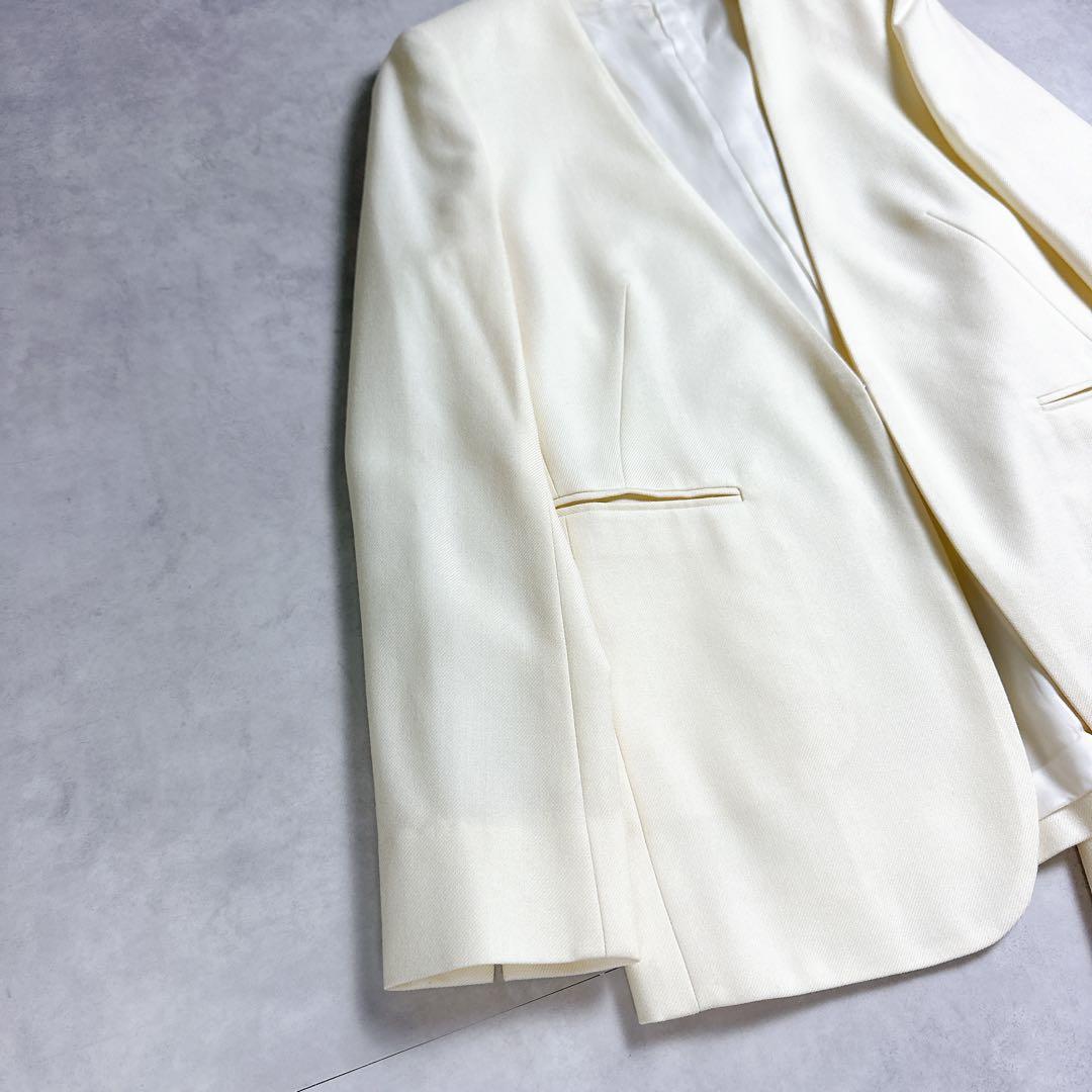 美品✨トゥモローランド　ウールサキソニー ノーカラージャケット　シガレットパンツ