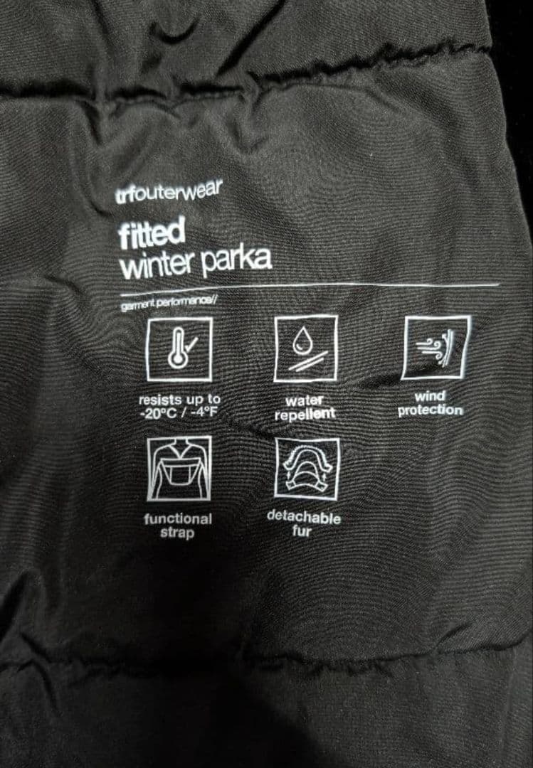 ZARAウォーターウインドプロテクトアノラックブラックXL