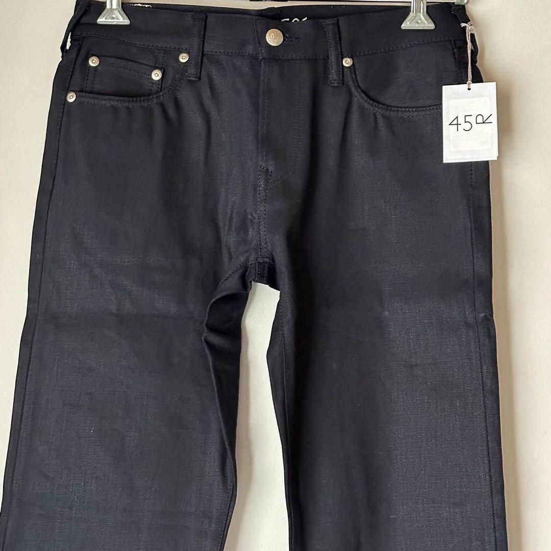 【新品・未使用】 45R おこめデニムの比古比女スリム 後染め ジーンズ 日本製