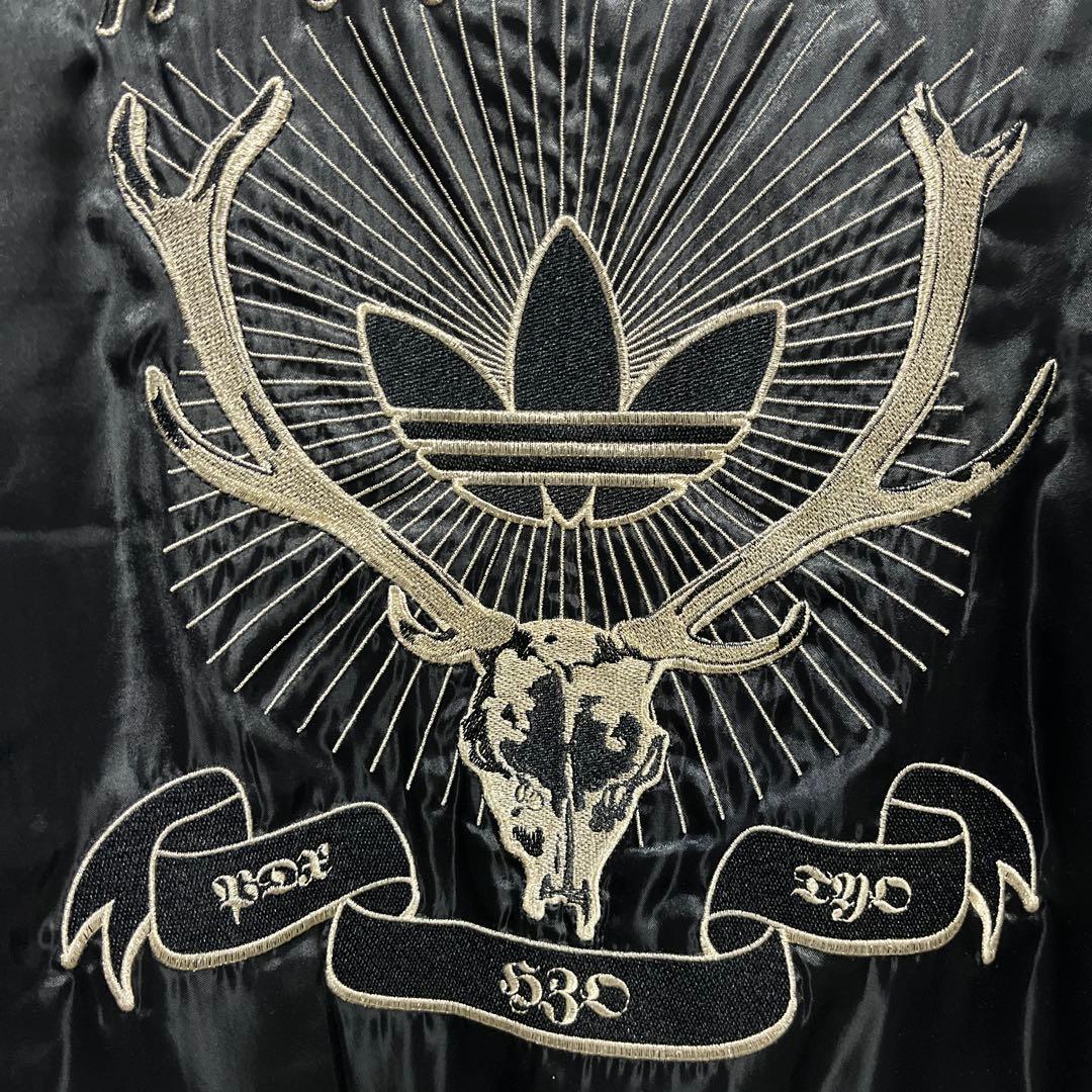 【希少】アディダス オリジナルス スカルボーン スカジャン 黒×金 XL