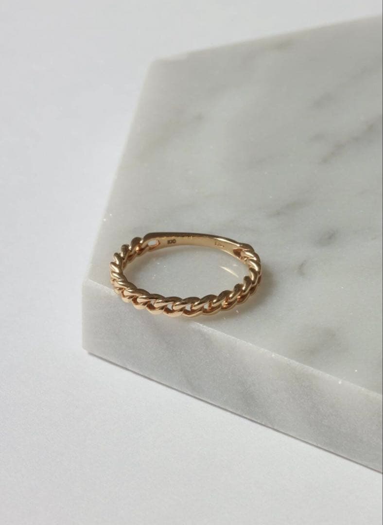 Lilas チェーンピンキーリング 5号 k10