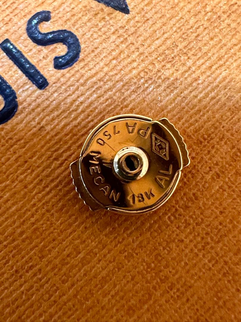 さざみな　ルイヴィトン　イエローゴールド　ダイヤモンド　片耳ピアス　K18