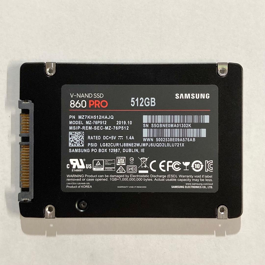 内蔵型SSD 512GB SSD SAMSUNG 860 PRO MZ-76P512 MLC