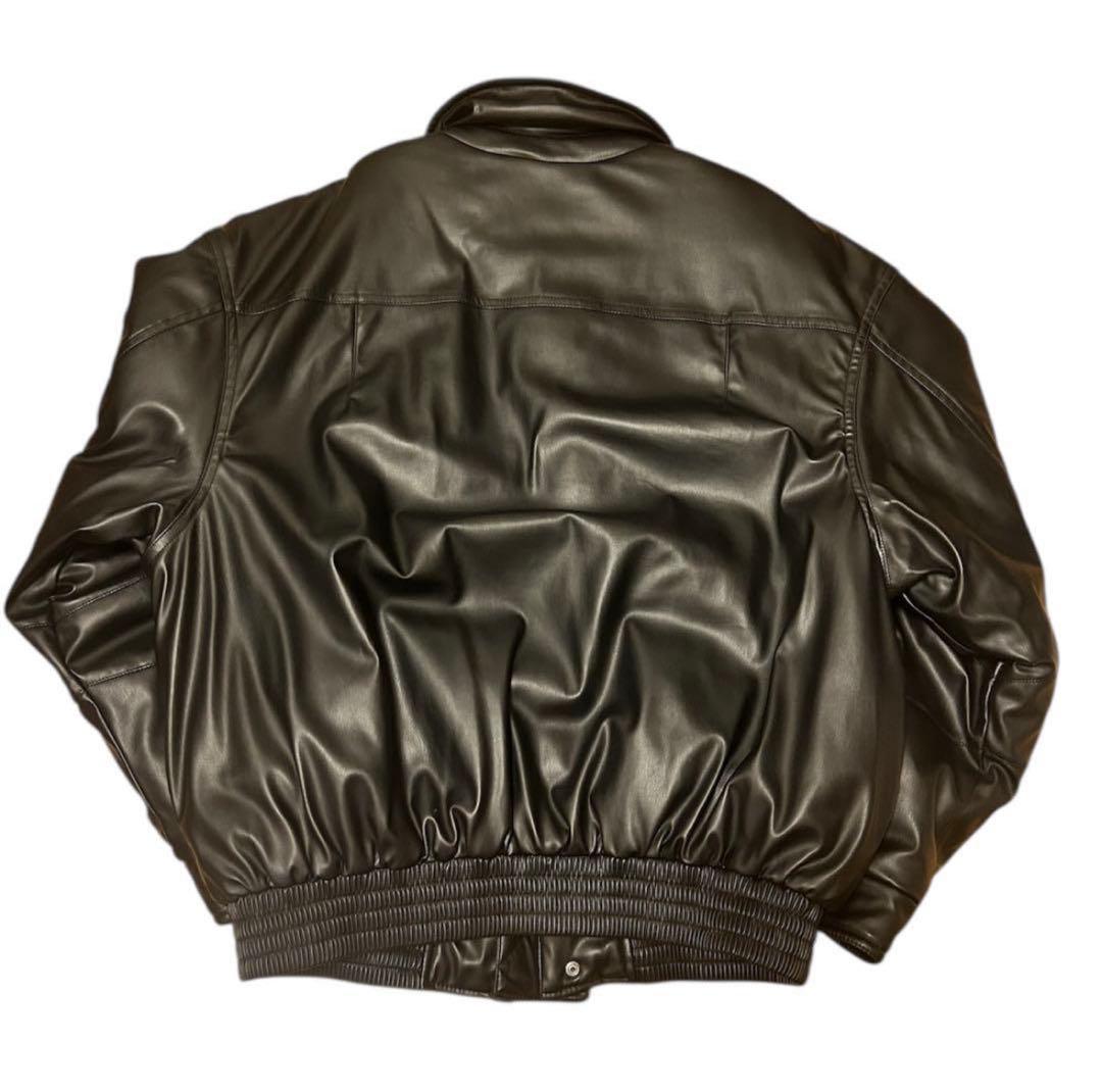 ZARAフェイクレザー 中綿ブルゾンボンバージャケット3833/308/800