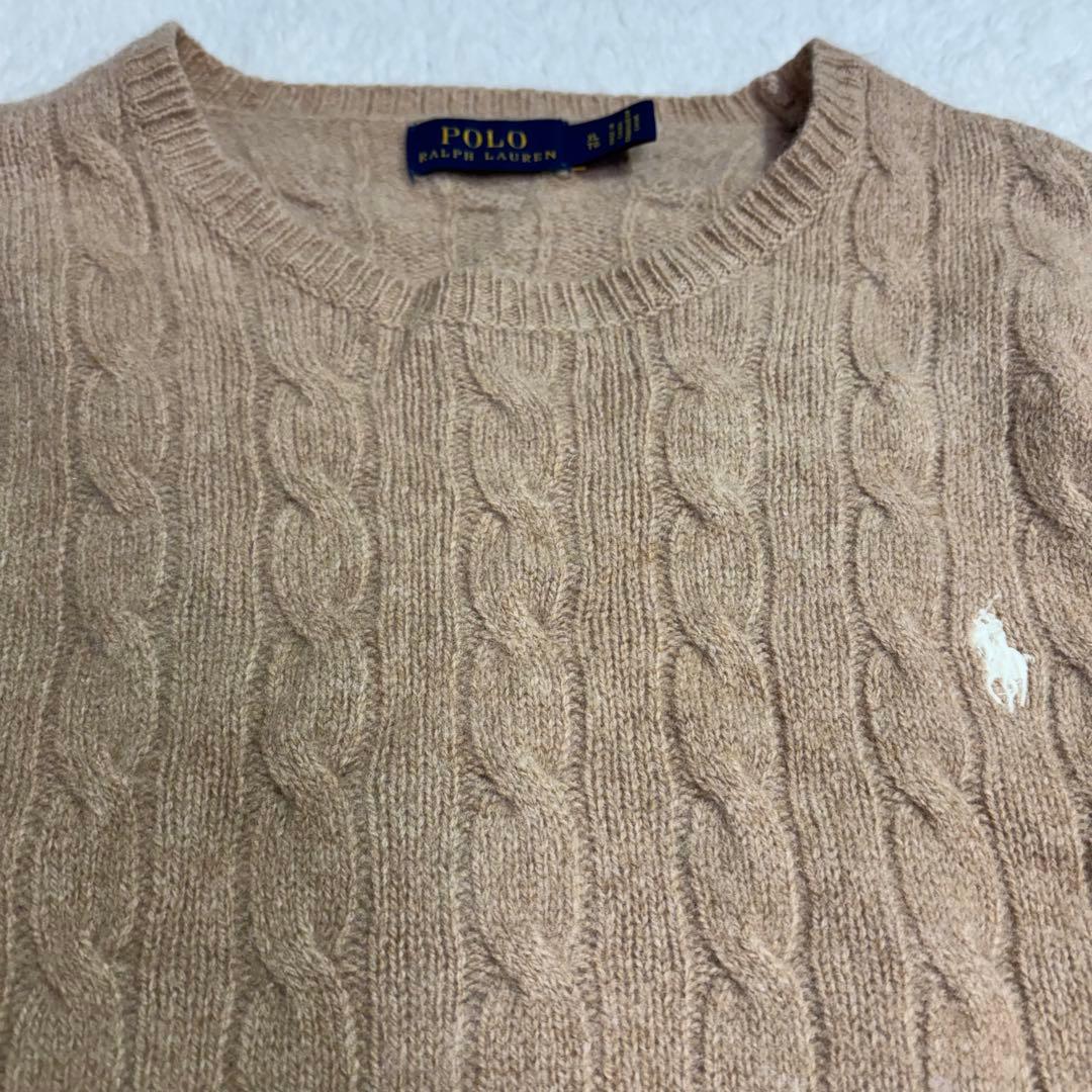 大きいサイズ　ポロラルフローレン　ケーブルニットセーター　カシミア混　ポニー刺繍