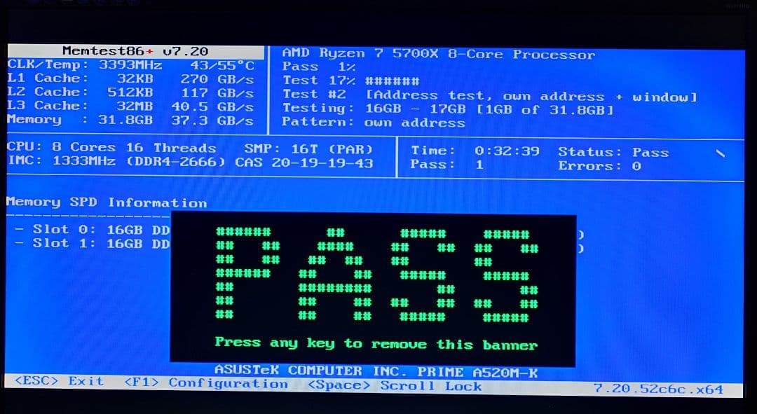 Crucial DDR4 2666 16GB ×2 計 32GB 【動作確認済】